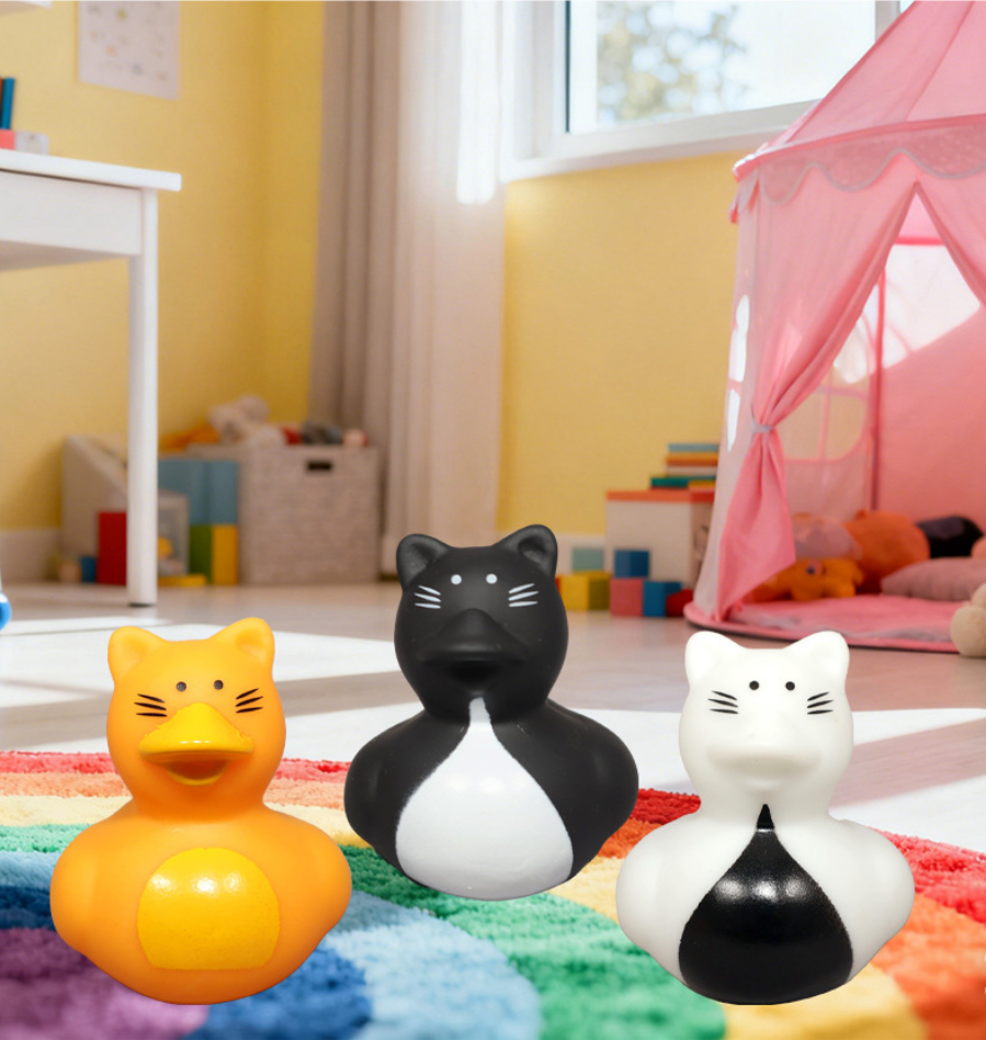 JJDW-0021, factory direct supply vinyl cute little cat playing water children bath rubber toys - Image 4