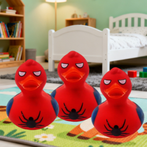 JJDW-0029, factory  direct supply vinyl animated theme spider duck interactive sound swimming duck toys