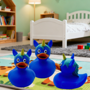 JJDW-0032, factory wholesale  vinyl blue unicorn floating playing baby gripable making sounds small  duck toys