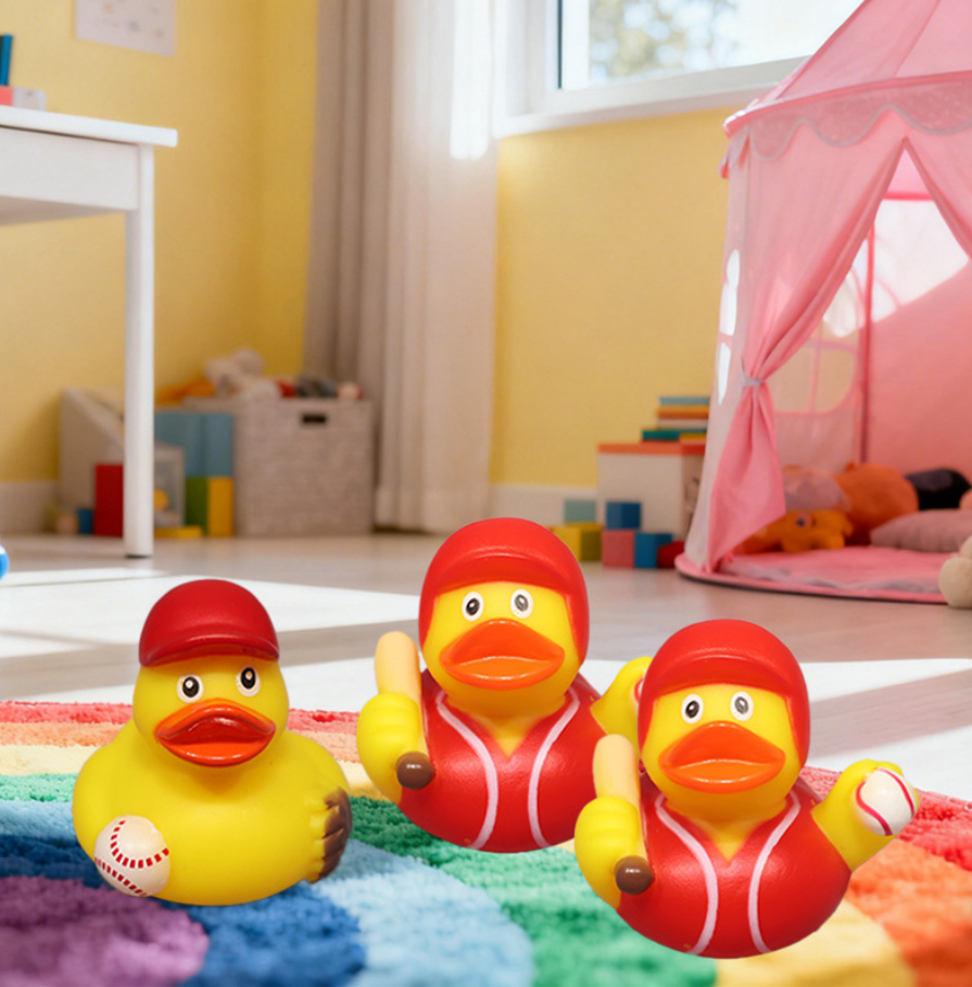 JJDW-0038, manufacturers wholesale vinyl baseball water duck baby bath fun bathing squeeze little duck toys - Image 4