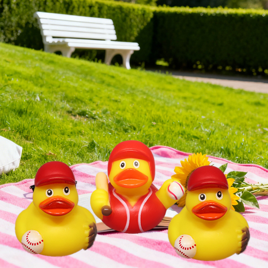 JJDW-0038, manufacturers wholesale vinyl baseball water duck baby bath fun bathing squeeze little duck toys - Image 5