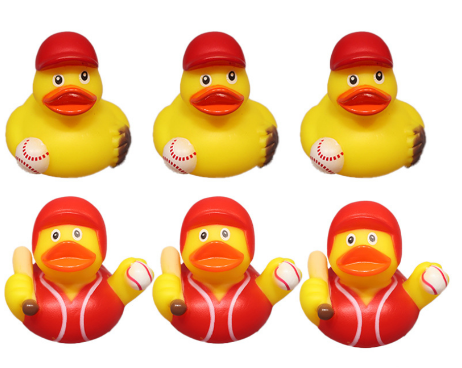 JJDW-0038, manufacturers wholesale vinyl baseball water duck baby bath fun bathing squeeze little duck toys - Image 2